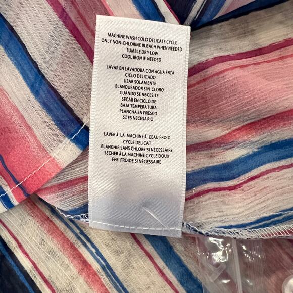 NWT KUT from the Kloth Kut Pink, Blue & White Stripe "Jasmine" Blouse - SIZE S - Picture 9 of 9